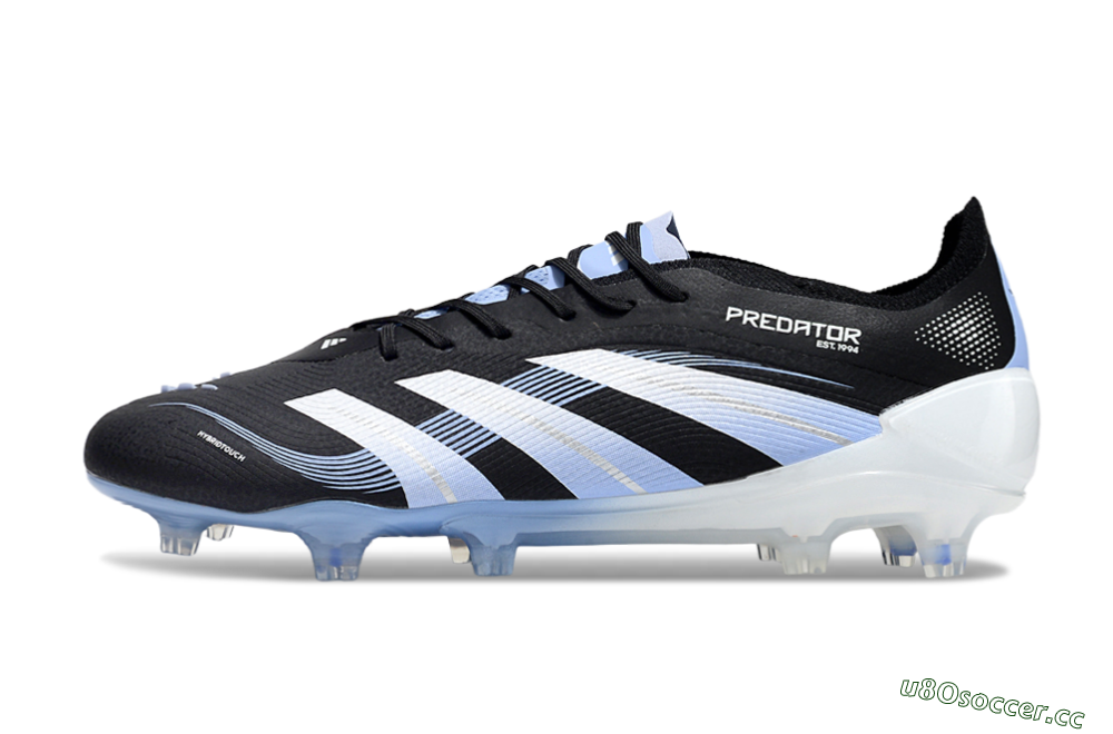 Men's Adidas Predator 25 Elite FG Firm Ground Low-Tops Football Boots - Black/Blue/Silver 0