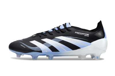 Men's Adidas Predator 25 Elite FG Firm Ground Low-Tops Football Boots - Black/Blue/Silver