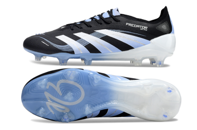 Men's Adidas Predator 25 Elite FG Firm Ground Low-Tops Football Boots - Black/Blue/Silver