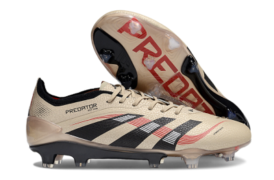 Men's Adidas Predator 25 Elite FG Firm Ground Low-Tops Football Boots - Gold/Black/Red