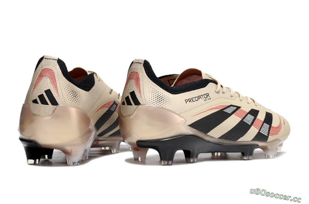Men's Adidas Predator 25 Elite FG Firm Ground Low-Tops Football Boots - Gold/Black/Red 6