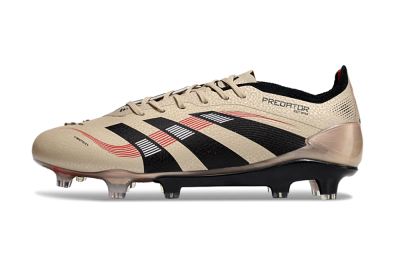 Men's Adidas Predator 25 Elite FG Firm Ground Low-Tops Football Boots - Gold/Black/Red