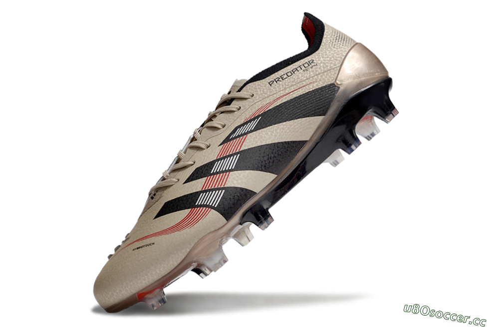 Men's Adidas Predator 25 Elite FG Firm Ground Low-Tops Football Boots - Gold/Black/Red 5