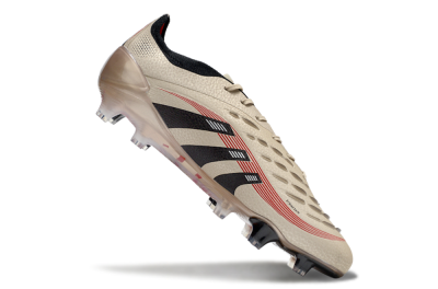 Men's Adidas Predator 25 Elite FG Firm Ground Low-Tops Football Boots - Gold/Black/Red