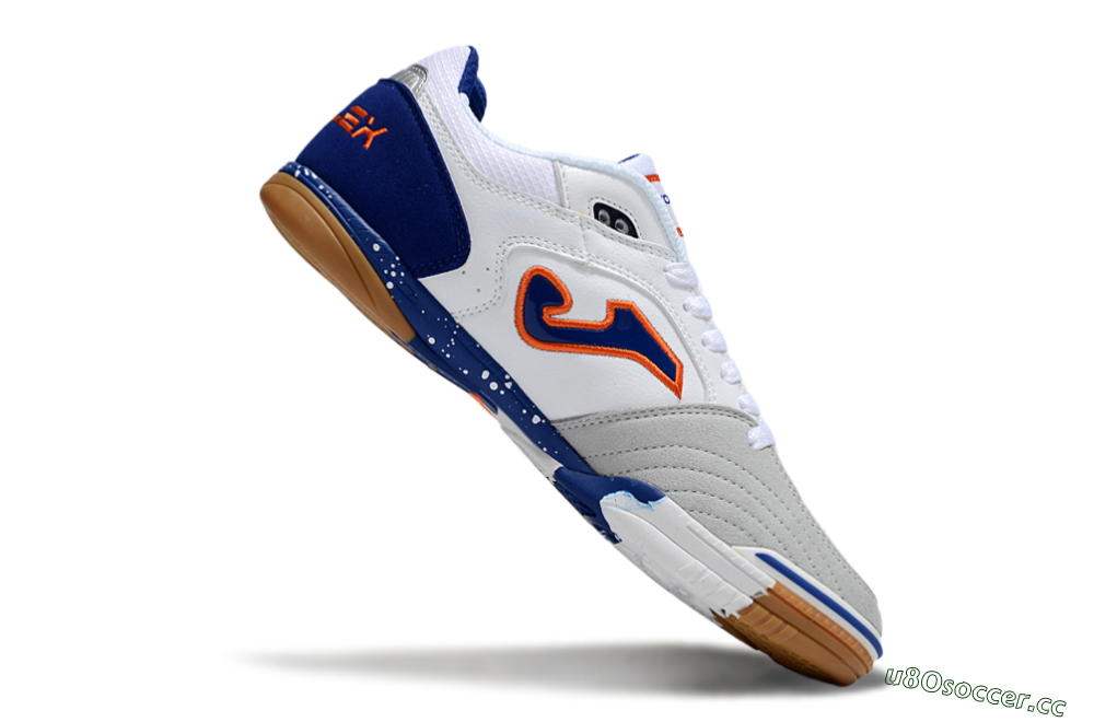 Men's Joma Top Flex IC Indoor & Futsal Low-Tops Football Shoes - White/Red/Blue 4