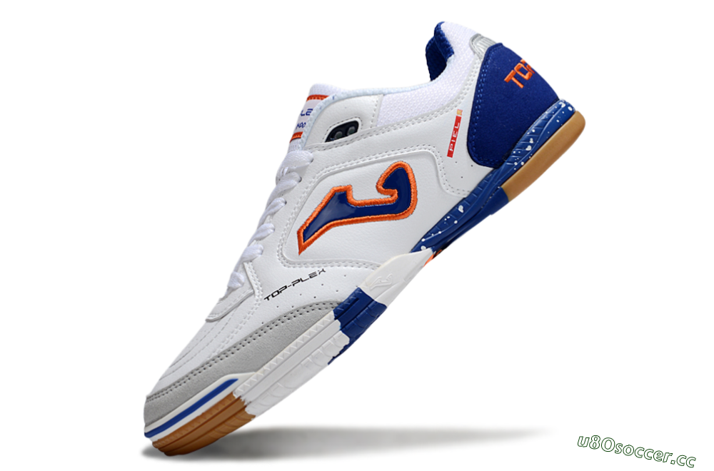 Men's Joma Top Flex IC Indoor & Futsal Low-Tops Football Shoes - White/Red/Blue 5