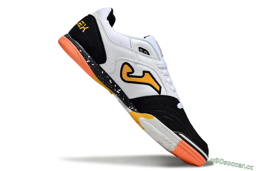 Men's Joma Top Flex IC Indoor & Futsal Low-Tops Football Shoes - White/Black/Yellow 4