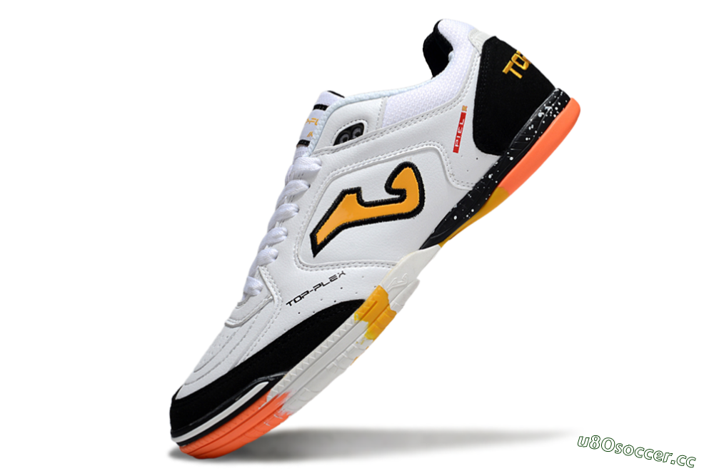 Men's Joma Top Flex IC Indoor & Futsal Low-Tops Football Shoes - White/Black/Yellow 5