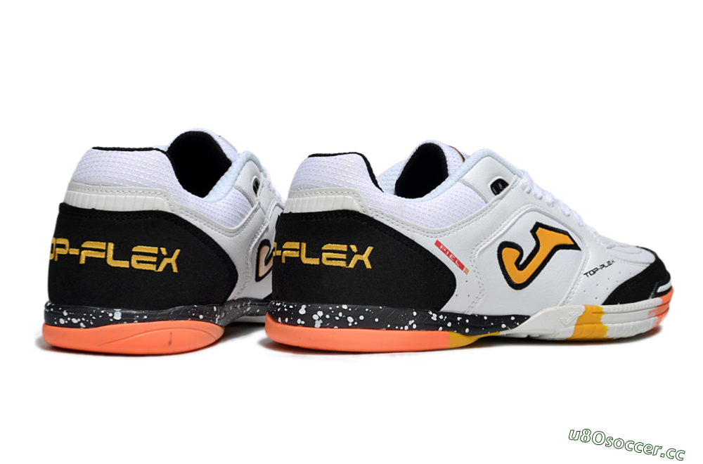 Men's Joma Top Flex IC Indoor & Futsal Low-Tops Football Shoes - White/Black/Yellow 6