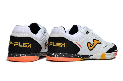 Men's Joma Top Flex IC Indoor & Futsal Low-Tops Football Shoes - White/Black/Yellow