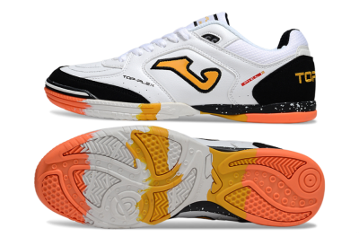 Men's Joma Top Flex IC Indoor & Futsal Low-Tops Football Shoes - White/Black/Yellow