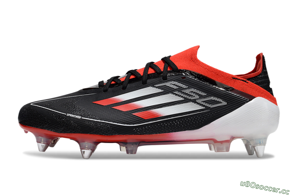 Men's Adidas F50 Elite SG Soft Ground Low-Tops Football Boots - Black/Red/Silver 0