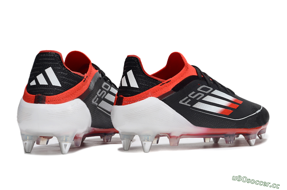Men's Adidas F50 Elite SG Soft Ground Low-Tops Football Boots - Black/Red/Silver 6