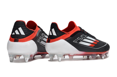 Men's Adidas F50 Elite SG Soft Ground Low-Tops Football Boots - Black/Red/Silver