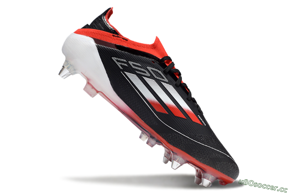 Men's Adidas F50 Elite SG Soft Ground Low-Tops Football Boots - Black/Red/Silver 4