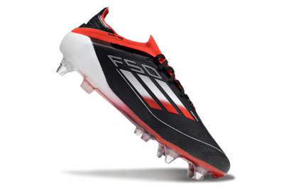 Men's Adidas F50 Elite SG Soft Ground Low-Tops Football Boots - Black/Red/Silver