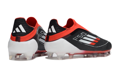 Unisex Adidas F50 Elite Laceless FG Firm Ground Low-Tops Football Boots - Black/Red/Silver