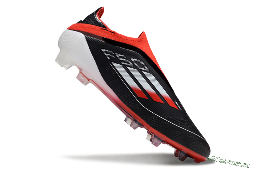 Unisex Adidas F50 Elite Laceless FG Firm Ground Low-Tops Football Boots - Black/Red/Silver 4