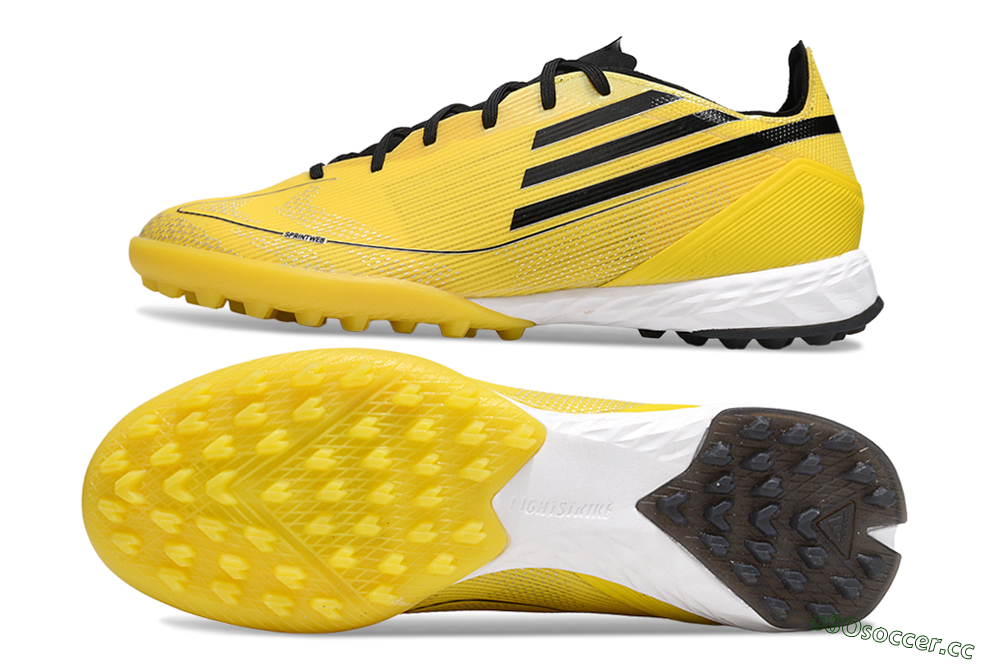 Men's Adidas F50 Pro TF Artificial Turf Low-Tops Football Shoes - Yellow/Black/White 1