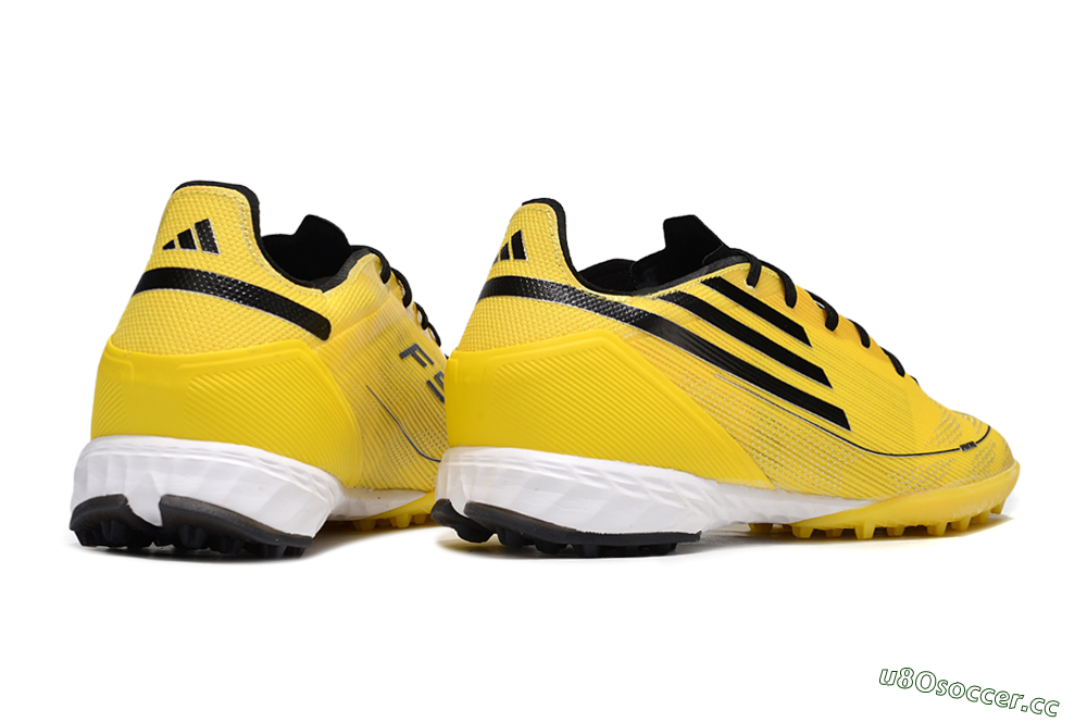 Men's Adidas F50 Pro TF Artificial Turf Low-Tops Football Shoes - Yellow/Black/White 5