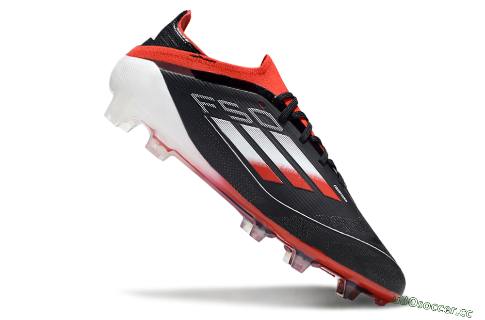 Unisex Adidas F50 Elite FG Firm Ground Low-Tops Football Boots - Black/Red/Silver 4