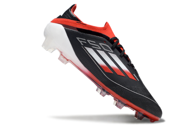 Unisex Adidas F50 Elite FG Firm Ground Low-Tops Football Boots - Black/Red/Silver