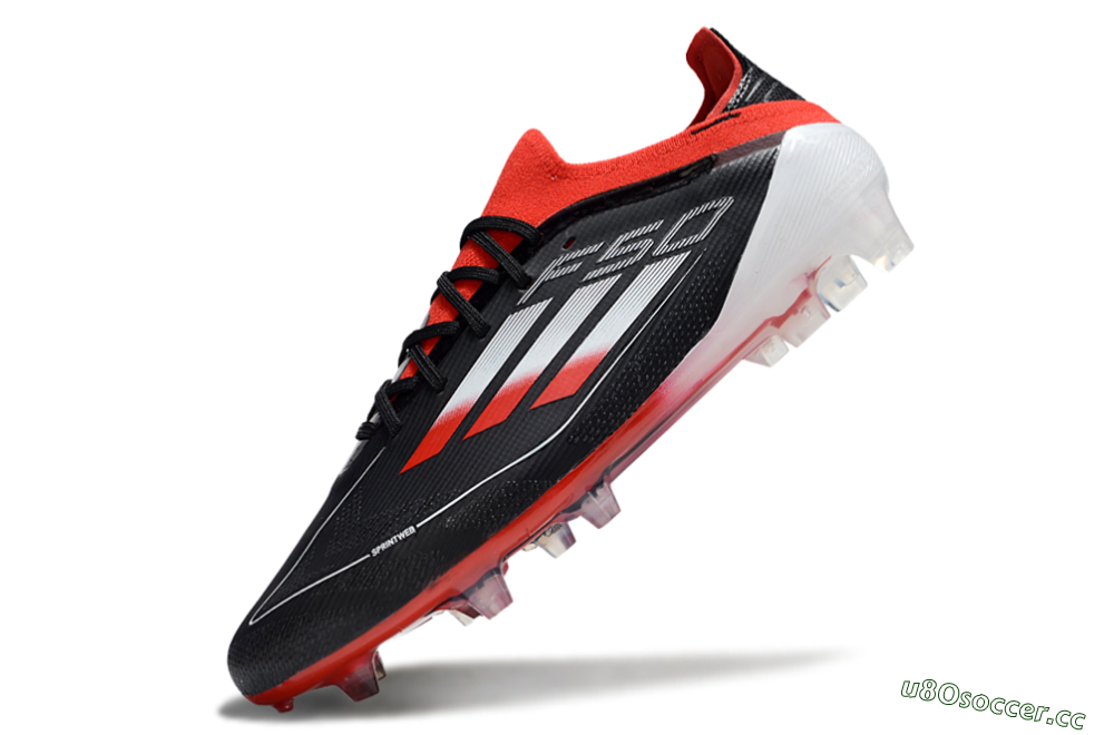 Unisex Adidas F50 Elite FG Firm Ground Low-Tops Football Boots - Black/Red/Silver 5