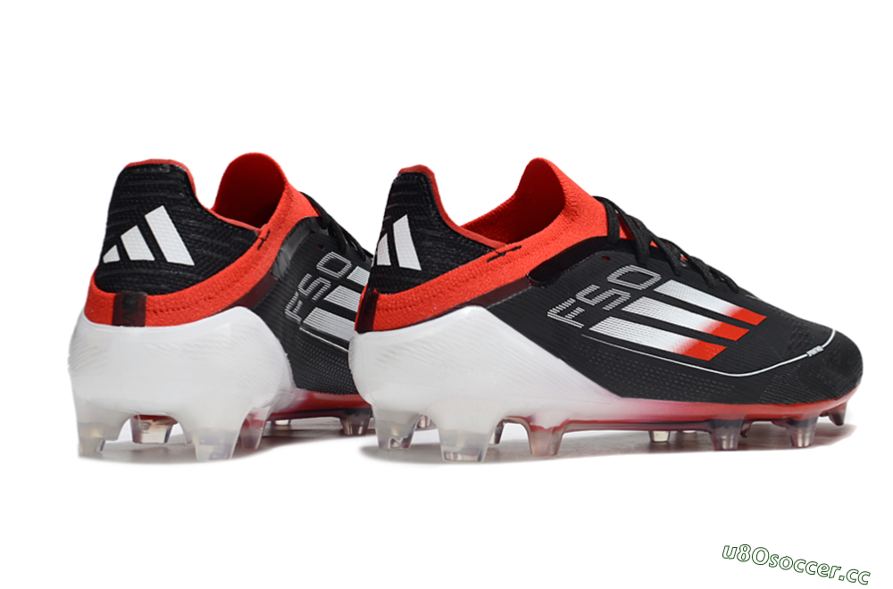 Unisex Adidas F50 Elite FG Firm Ground Low-Tops Football Boots - Black/Red/Silver 6