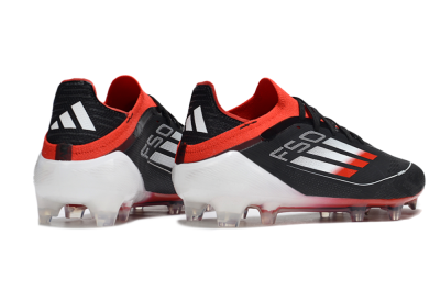 Unisex Adidas F50 Elite FG Firm Ground Low-Tops Football Boots - Black/Red/Silver