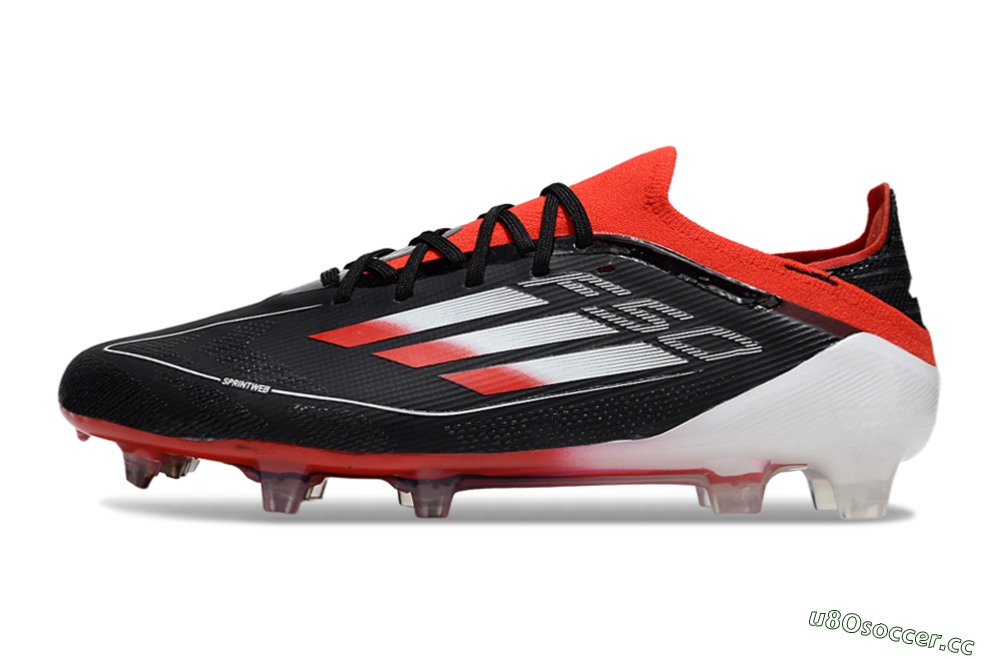 Unisex Adidas F50 Elite FG Firm Ground Low-Tops Football Boots - Black/Red/Silver 0