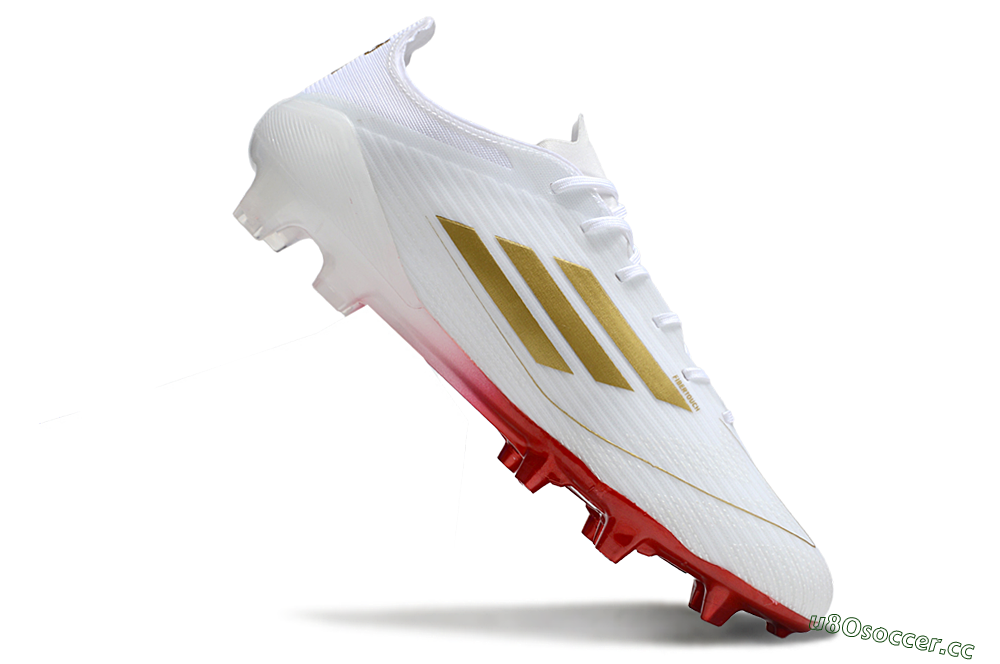 Unisex Adidas F50 Elite FG Firm Ground Low-Tops Football Boots - White/Red/Gold 4