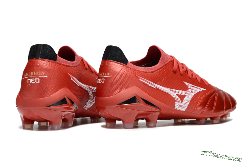 Men's Mizuno Morelia Neo 4 FG Firm Ground Low-Tops Football Boots - Red/White/Black 6