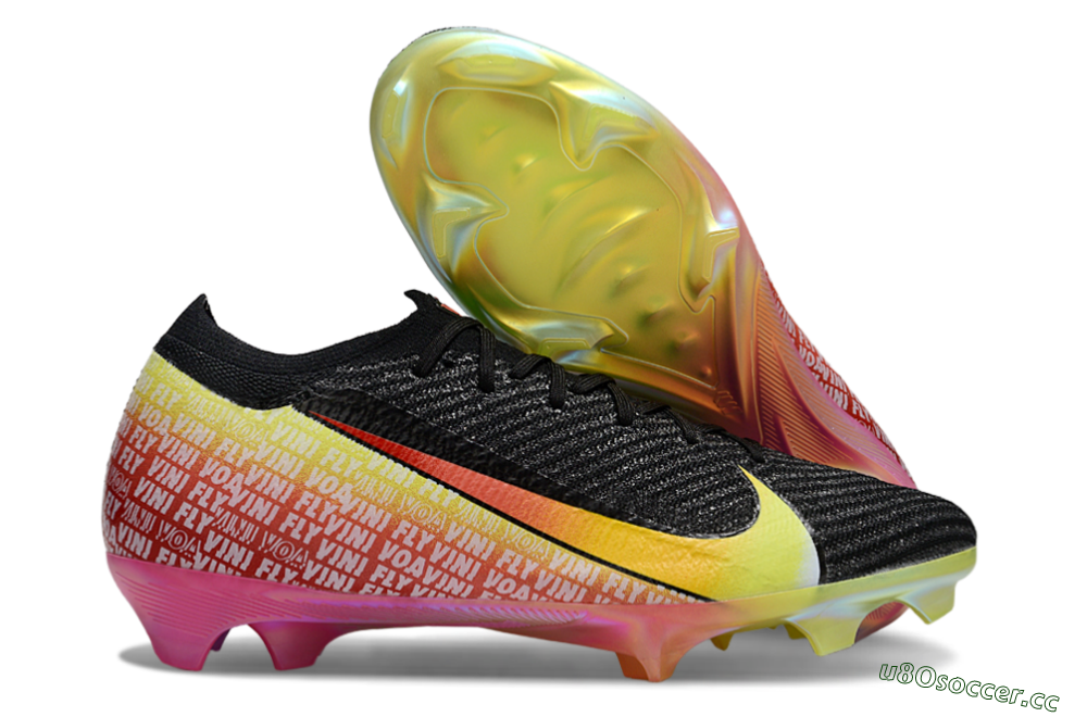 Unisex Nike Air Zoom Mercurial Vapor 16 Elite FG Firm Ground Low-Tops Football Boots - Black/Red/Yellow 2