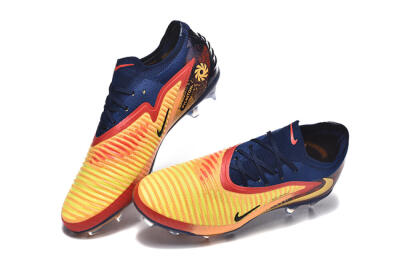 Men's Nike Phantom 6 Elite Low FG Firm Ground Low-Tops Football Boots - Yellow/Blue/Black