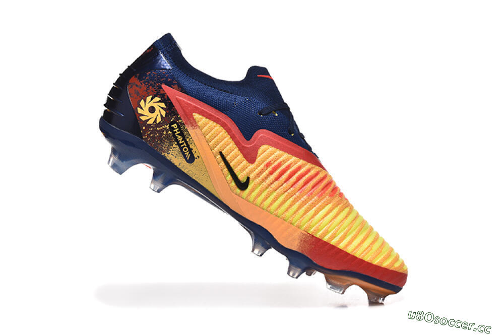 Men's Nike Phantom 6 Elite Low FG Firm Ground Low-Tops Football Boots - Yellow/Blue/Black 7