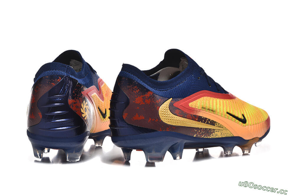 Men's Nike Phantom 6 Elite Low FG Firm Ground Low-Tops Football Boots - Yellow/Blue/Black 9