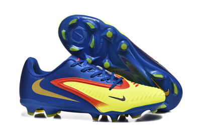 Men's Nike Phantom 6 Elite Low FG Firm Ground Low-Tops Football Boots - Yellow/Blue/Gold