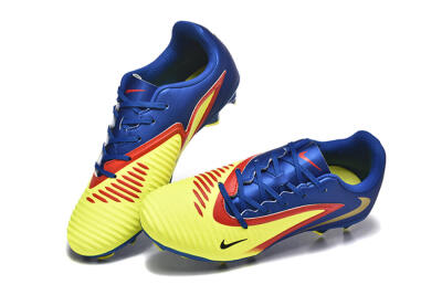 Men's Nike Phantom 6 Elite Low FG Firm Ground Low-Tops Football Boots - Yellow/Blue/Gold