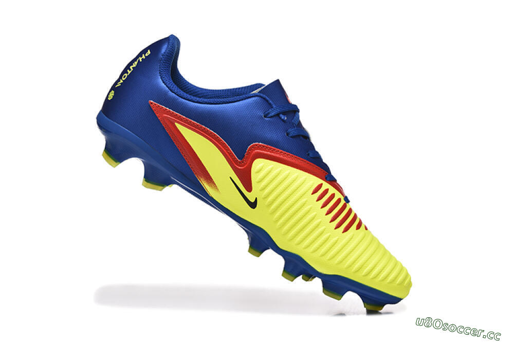 Men's Nike Phantom 6 Elite Low FG Firm Ground Low-Tops Football Boots - Yellow/Blue/Gold 7