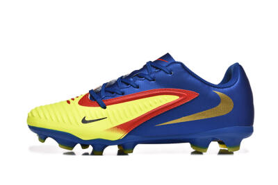Men's Nike Phantom 6 Elite Low FG Firm Ground Low-Tops Football Boots - Yellow/Blue/Gold