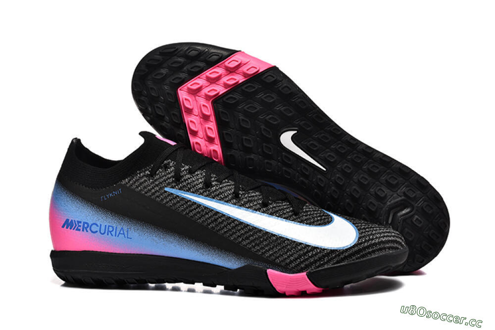 Men's Nike Air Zoom Mercurial Vapor 15 Elite TF Artificial Turf Low-Tops Football Shoes - Black/White/Blue/Pink 2