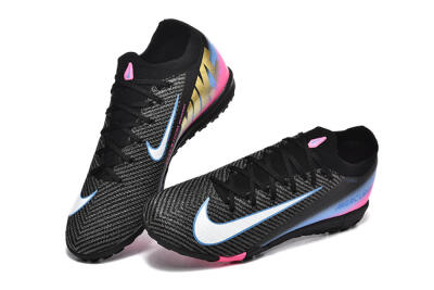 Men's Nike Air Zoom Mercurial Vapor 15 Elite TF Artificial Turf Low-Tops Football Shoes - Black/White/Blue/Pink