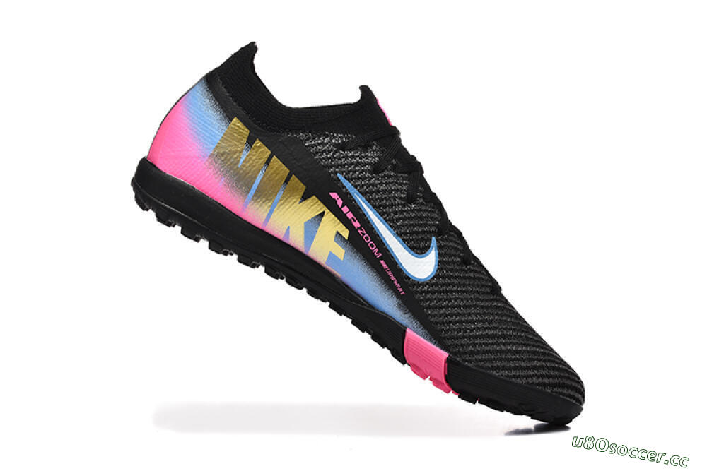 Men's Nike Air Zoom Mercurial Vapor 15 Elite TF Artificial Turf Low-Tops Football Shoes - Black/White/Blue/Pink 7