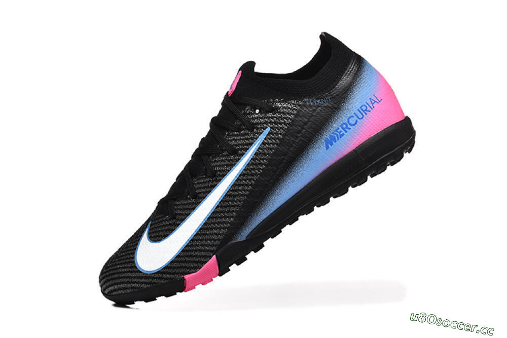 Men's Nike Air Zoom Mercurial Vapor 15 Elite TF Artificial Turf Low-Tops Football Shoes - Black/White/Blue/Pink 8