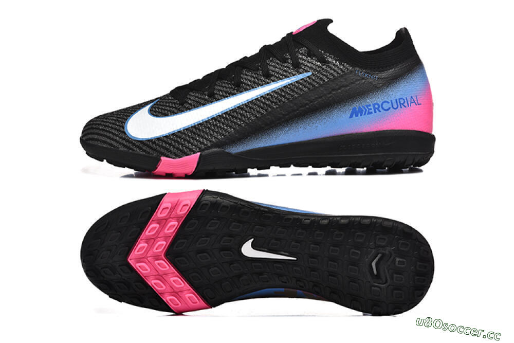 Men's Nike Air Zoom Mercurial Vapor 15 Elite TF Artificial Turf Low-Tops Football Shoes - Black/White/Blue/Pink 1