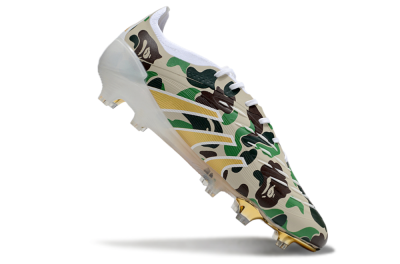 Unisex Adidas Predator 25 Elite FG Firm Ground Low-Tops Football Boots - Camo/White/Gold
