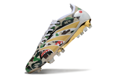 Unisex Adidas Predator 25 Elite FG Firm Ground Low-Tops Football Boots - Camo/White/Gold