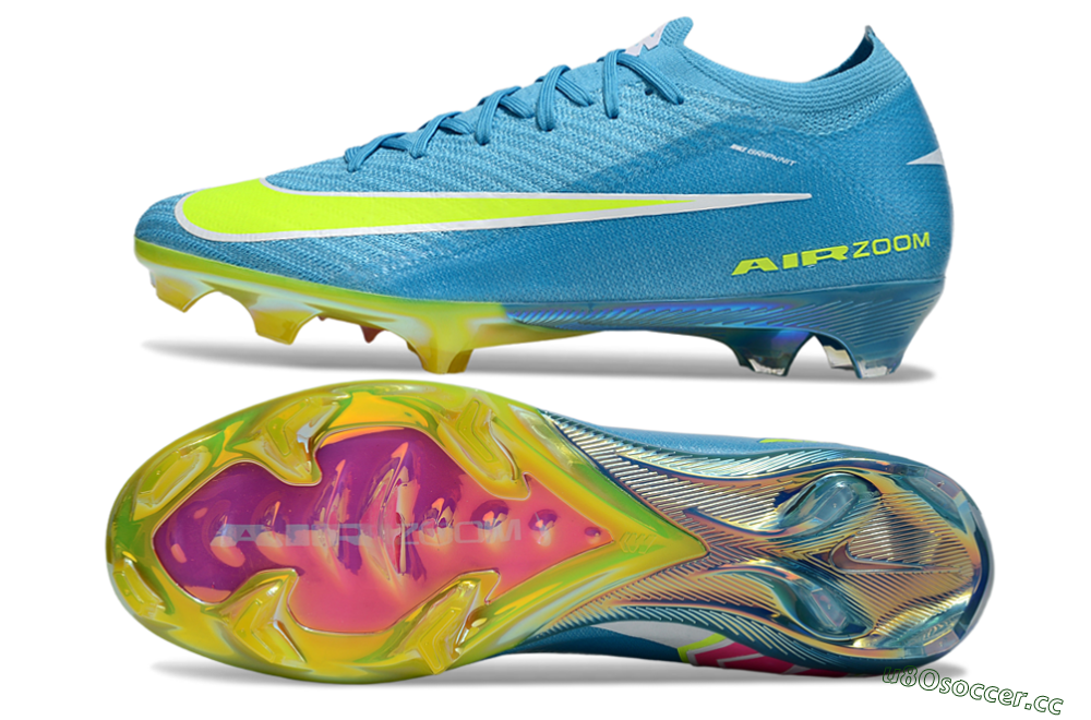 Unisex Nike Air Zoom Mercurial Vapor 16 Elite FG Firm Ground Low-Tops Football Boots - Blue/Yellow/White 1