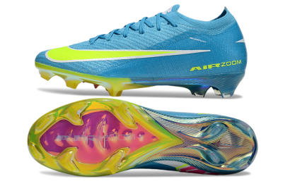 Unisex Nike Air Zoom Mercurial Vapor 16 Elite FG Firm Ground Low-Tops Football Boots - Blue/Yellow/White