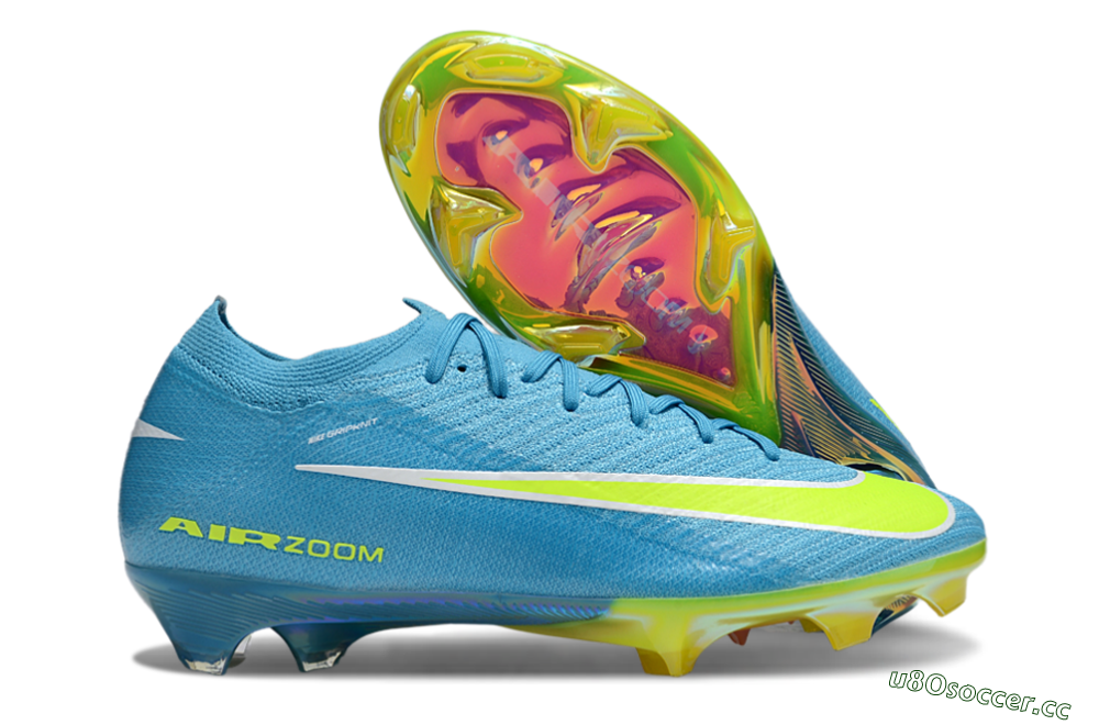Unisex Nike Air Zoom Mercurial Vapor 16 Elite FG Firm Ground Low-Tops Football Boots - Blue/Yellow/White 2